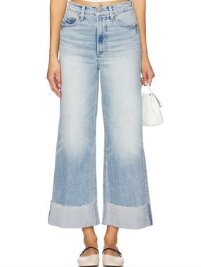 PISTOLA Lana Crop High Rise Ultra Wide Leg Jean in Snowcat